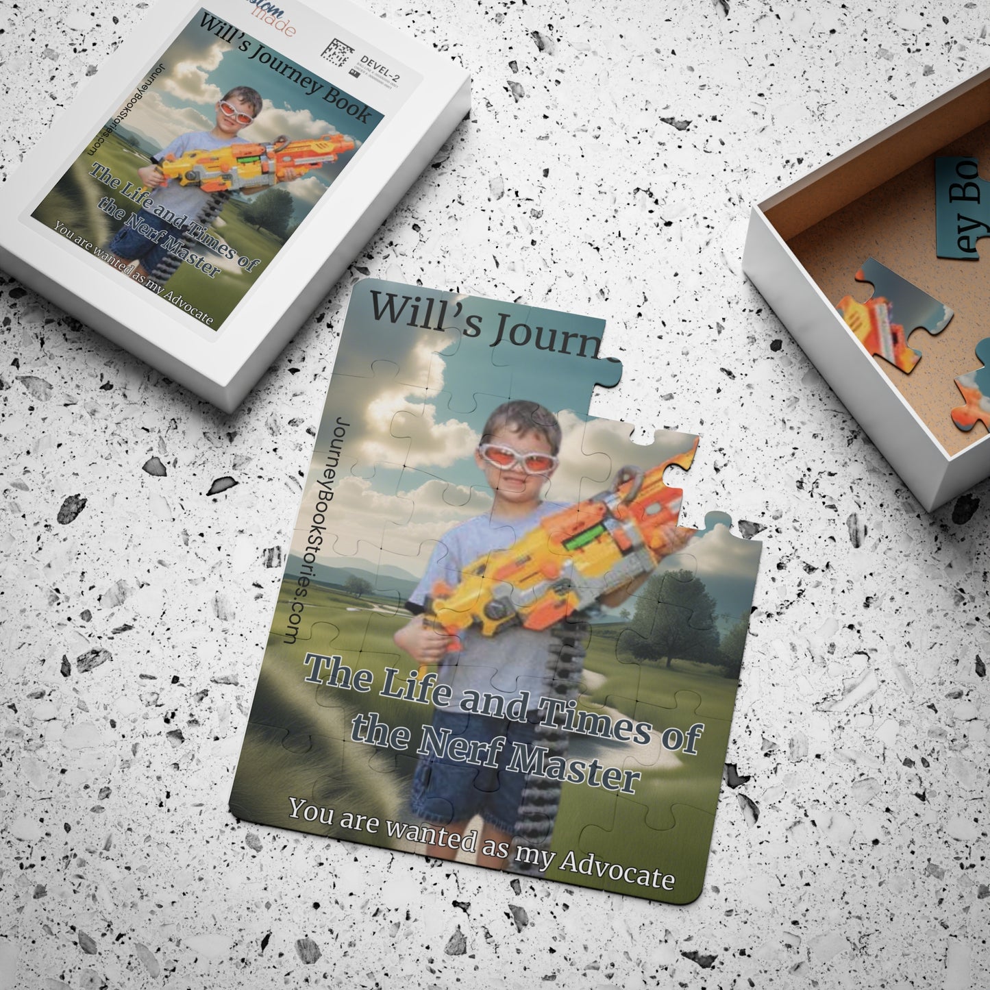 Piece Together Your Journey: The Custom Journey Book Cover Puzzle, 30-Piece